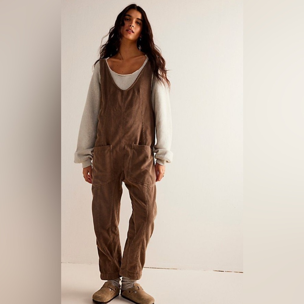 High Roller Jumpsuit - Tan Corduroy